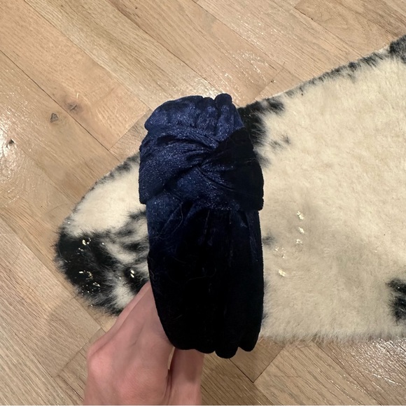 Headband Trio - Red Satin Weave - Navy Velvet - Skinny White w/ Gold Leaf - Picture 5 of 7